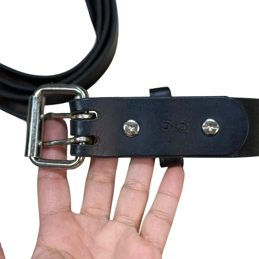 VTG Hanks Belts Leather Belt Mens 56 Black USA‎ Heavy Duty Work Casual Thick